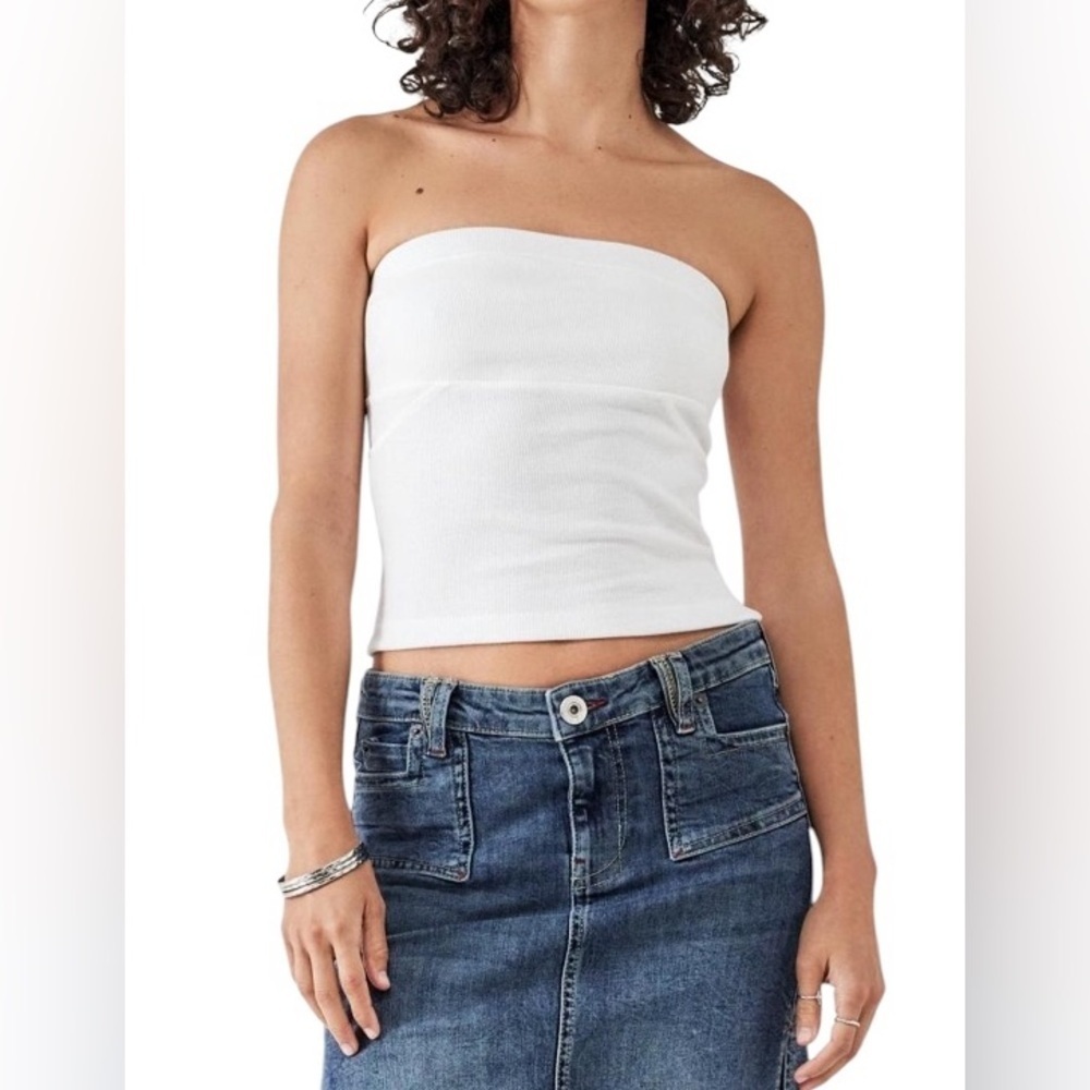 Bdg White Becca Bandeau Top Size Small